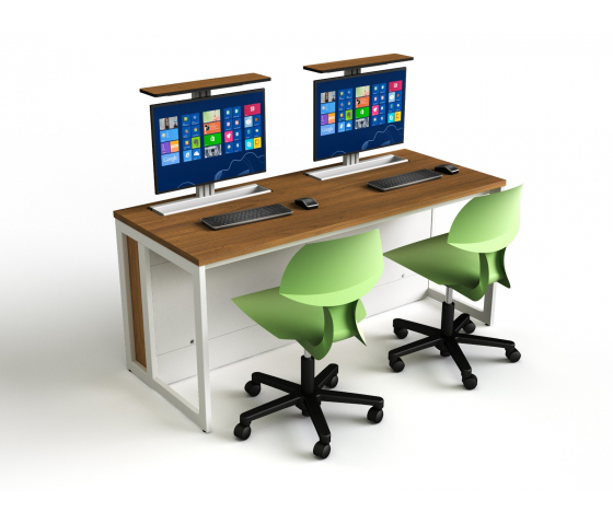 Table d'ordinateur M1 avec 2 boîtiers mécaniques pour moniteurs - 160 (L) x 75 (P) cm