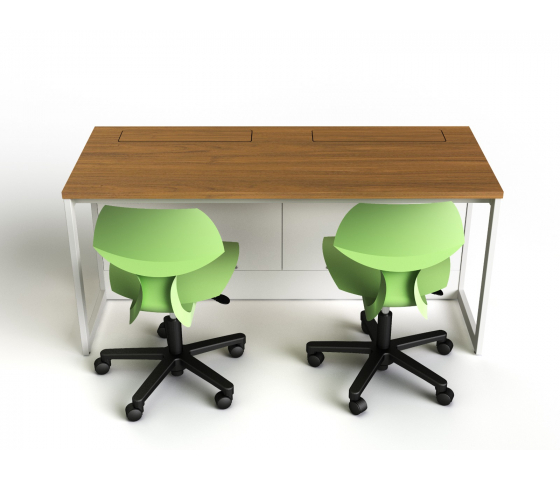 Table d'ordinateur M1 avec 2 boîtiers mécaniques pour moniteurs - 160 (L) x 75 (P) cm