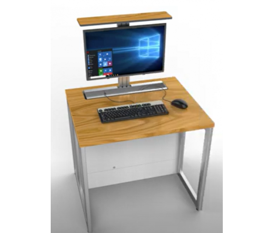 Table d'ordinateur M1 avec 1 logement pour moniteur mécanique escamotable - 70 (L) x 67 (P) cm