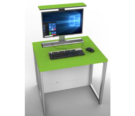 Table d'ordinateur M1 avec 1 logement pour moniteur mécanique escamotable - 80 (L) x 75 (P) cm