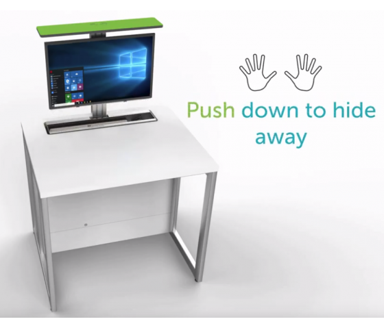 Table d'ordinateur M1 avec 1 logement pour moniteur mécanique escamotable - 80 (L) x 75 (P) cm