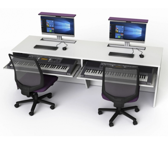 Bureau studio MAO M1 avec 2 emplacements pour moniteurs - 220 (L) x 75 (P) cm
