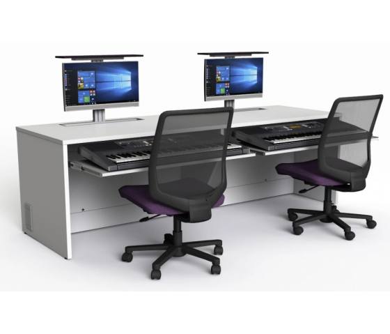 Bureau studio MAO M1 avec 2 emplacements pour moniteurs - 220 (L) x 75 (P) cm