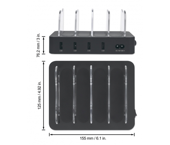 Station de charge Manhattan 4 ports USB-A