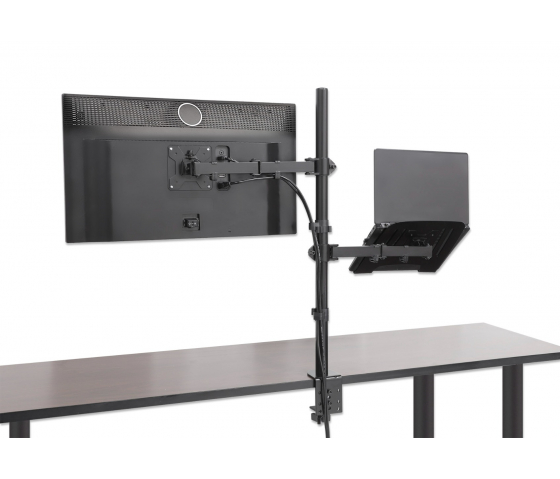 Support ordinateur portable avec bras pour moniteur - 1 écran - 13 à 32 pouces