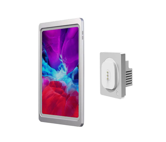 Support mural magnétique pour iPad Pro 12.9 pouces 3/4/5/6ème génération - recharge sans fil - gris