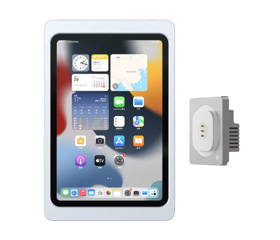 Support mural magnétique pour iPad Mini A17 Pro & iPad Mini 6ème génération - 8.3 pouces - fonction de recharge sans fil - gris
