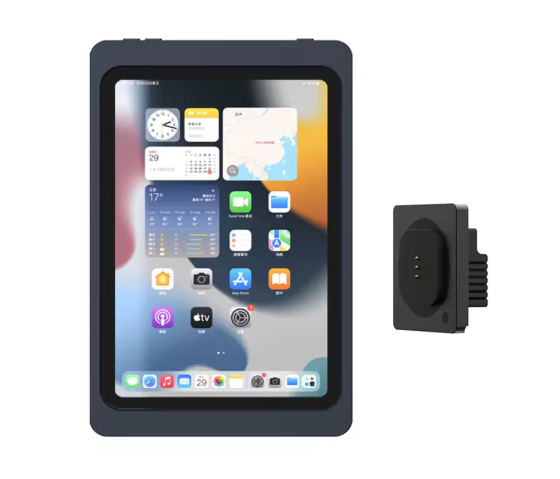 Support mural magnétique pour iPad Mini A17 Pro & iPad Mini 6ème génération - 8.3 pouces - fonction de recharge sans fil - noir