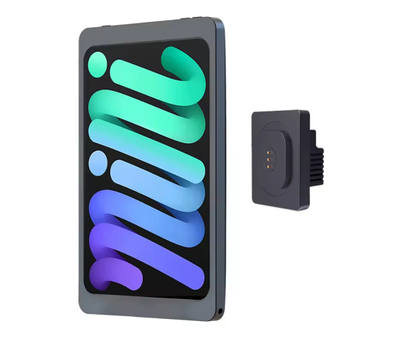 Support mural magnétique pour iPad Mini A17 Pro & iPad Mini 6ème génération - 8.3 pouces - fonction de recharge sans fil - gris