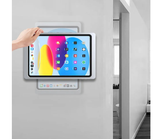 Support mural magnétique pour iPad A16 11 pouces et iPad 10.9 pouces - fonction de recharge sans fil - gris