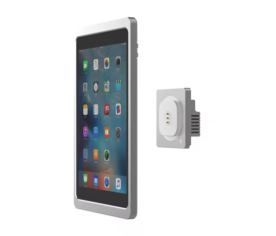 Support mural magnétique pour iPad 10,2 pouces (7, 8 et 9ème génération) - fonction de charge sans fil - gris