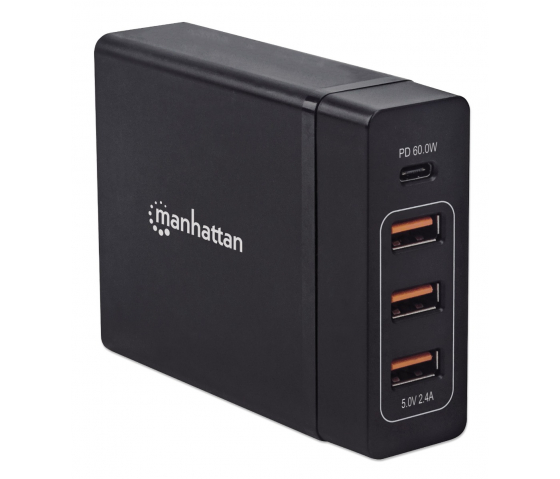 Station de charge Power Delivery avec 3 ports USB-A et 1 port USB-C