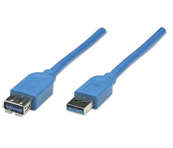 Câble d'extension Superspeed USB-A vers USB-A - 5 Gbps - 2 mètres - bleu