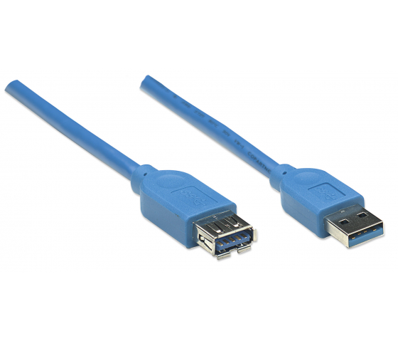 Câble d'extension Superspeed USB-A vers USB-A - 5 Gbps - 2 mètres - bleu
