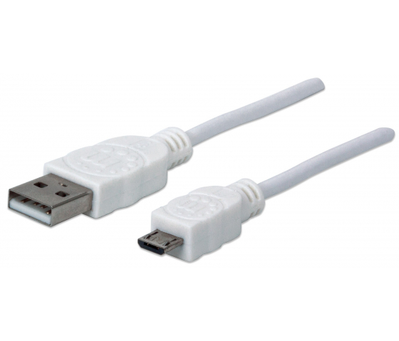 Câble Hi-Speed USB-A vers Micro-USB - 480 Mbps - 1 mètre - blanc