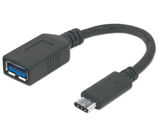Câble SuperSpeed USB-C vers USB-A - 5 Gbps - 15 centimètres - noir