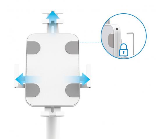 Support de tablette sur bureau MH pour tablettes entre 7,9 et 11 pouces - blanc