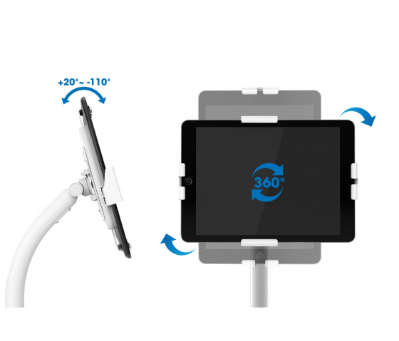 Support de tablette sur bureau MH pour tablettes entre 7,9 et 11 pouces - blanc