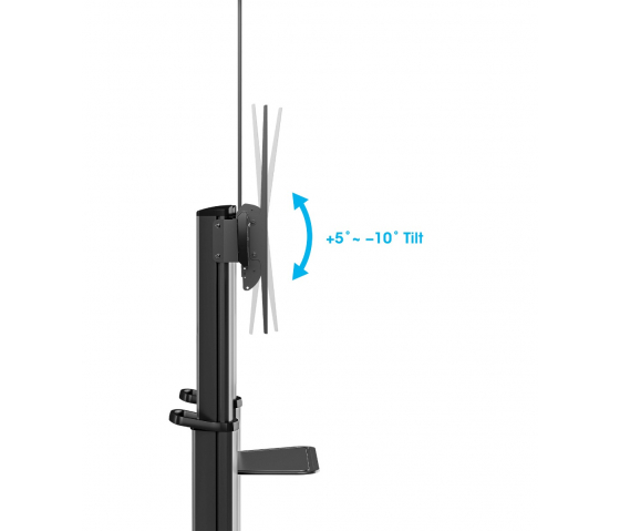 Support de sol mobile pour moniteur XXL, réglable en hauteur - 70 à 120 pouces