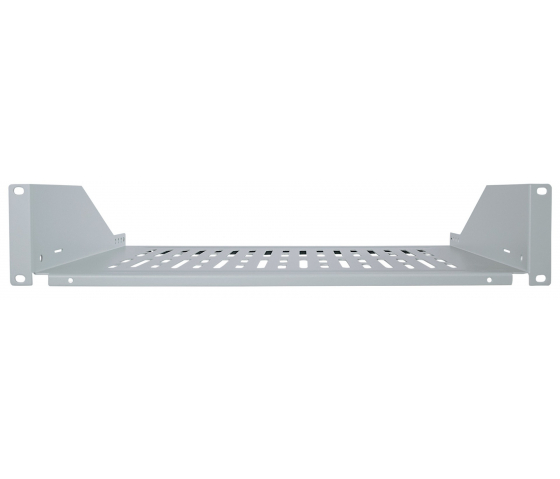 Étagère cantilever ventilée 2U 19 pouces - 350 mm de profondeur - capacité de charge jusqu'à 15 kg - gris