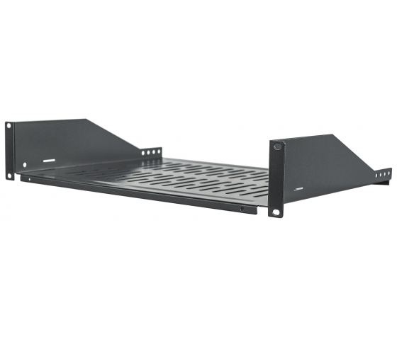Étagère cantilever ventilée 2U 19 pouces - 350 mm de profondeur - capacité de charge jusqu'à 15 kg - noir