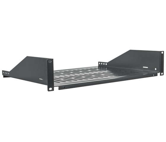 Étagère cantilever ventilée 2U 19 pouces - 350 mm de profondeur - capacité de charge jusqu'à 15 kg - noir