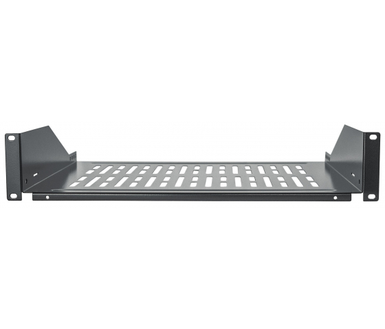Étagère cantilever ventilée 2U 19 pouces - 350 mm de profondeur - capacité de charge jusqu'à 15 kg - noir