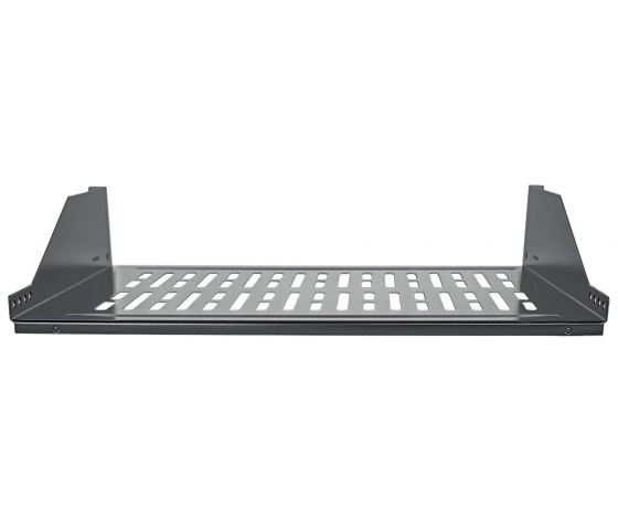 Étagère cantilever ventilée 2U 19 pouces - 350 mm de profondeur - capacité de charge jusqu'à 15 kg - noir