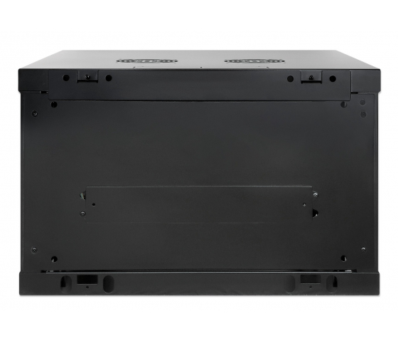 Coffret mural 19 pouces MHT132 avec porte vitrée - hauteur 6U - profondeur 450 mm - noir
