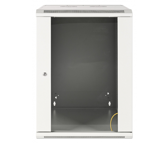 Armoire murale 19 pouces MHT126 avec porte en verre - hauteur 15U - profondeur 600 mm - flatpack - gris