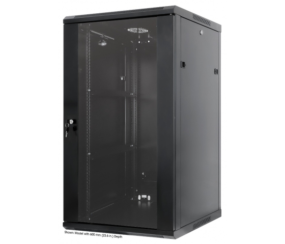 Armoire serveur murale 19 pouces MHT150 avec porte en verre - hauteur 20U - profondeur 450 mm - noir