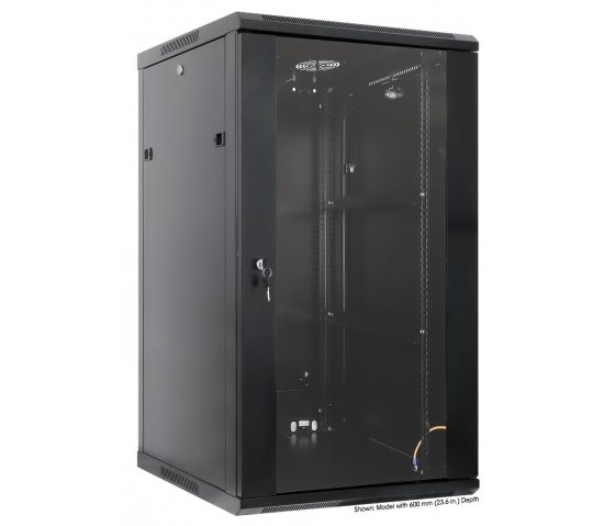 Armoire serveur murale 19 pouces MHT150 avec porte en verre - hauteur 20U - profondeur 450 mm - noir