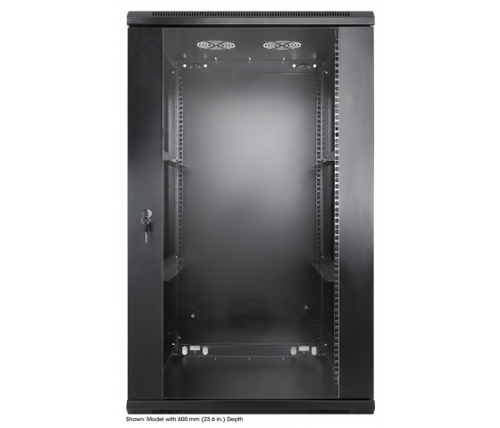Armoire serveur murale 19 pouces MHT150 avec porte en verre - hauteur 20U - profondeur 450 mm - noir