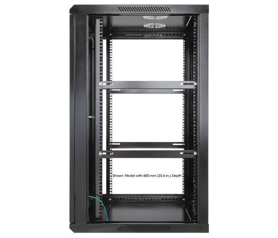 Armoire serveur murale 19 pouces MHT150 avec porte en verre - hauteur 20U - profondeur 450 mm - noir