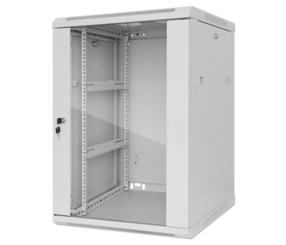Armoire murale 19 pouces MHT151 avec porte en verre - hauteur 20U - profondeur 450 mm - gris