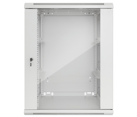 Armoire murale 19 pouces MHT151 avec porte en verre - hauteur 20U - profondeur 450 mm - gris