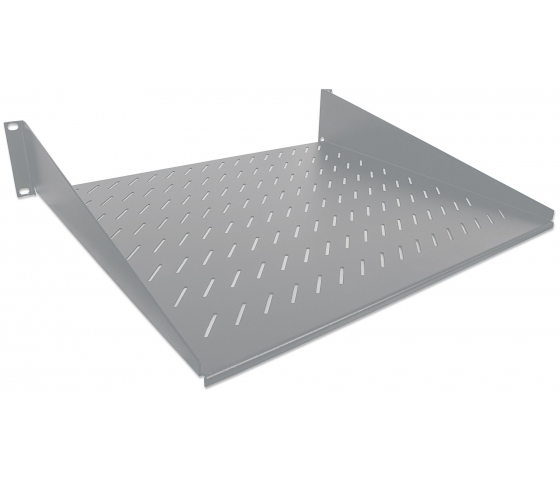 Étagère cantilever ventilée 2U 19 pouces - 400 mm de profondeur - capacité de charge jusqu'à 25 kg - gris