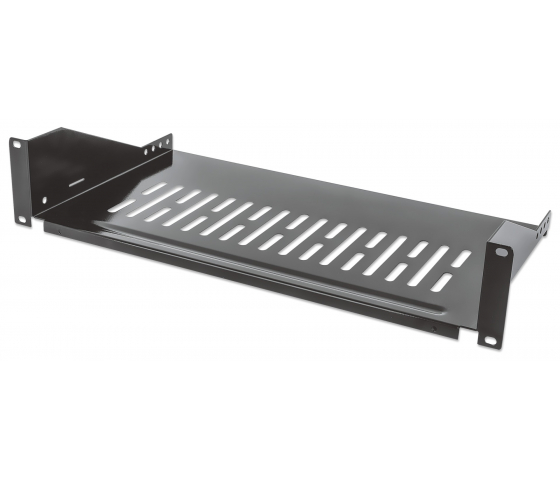 Étagère cantilever ventilée 2U 19 pouces - 250 mm de profondeur - capacité de charge jusqu'à 25 kg - noir