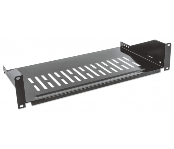 Étagère cantilever ventilée 2U 19 pouces - 250 mm de profondeur - capacité de charge jusqu'à 25 kg - noir