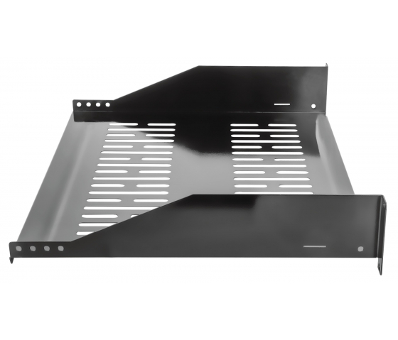 Étagère cantilever ventilée 2U 19 pouces - 400 mm de profondeur - capacité de charge jusqu'à 25 kg - noir