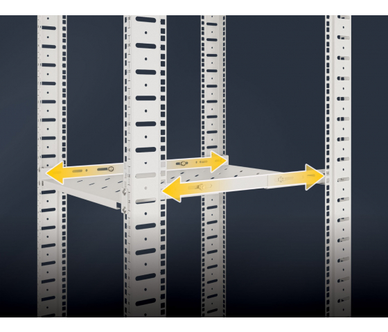 Etagère réglable 1U pour baies serveurs de 600 mm de profondeur - Profondeur de rail réglable - gris