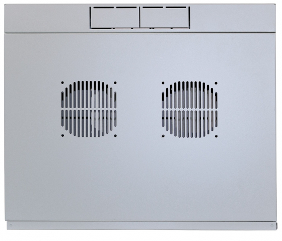 Armoire murale 19 pouces MHT112 avec porte en verre - hauteur 9U - double section - profondeur 450 mm - flatpack - gris