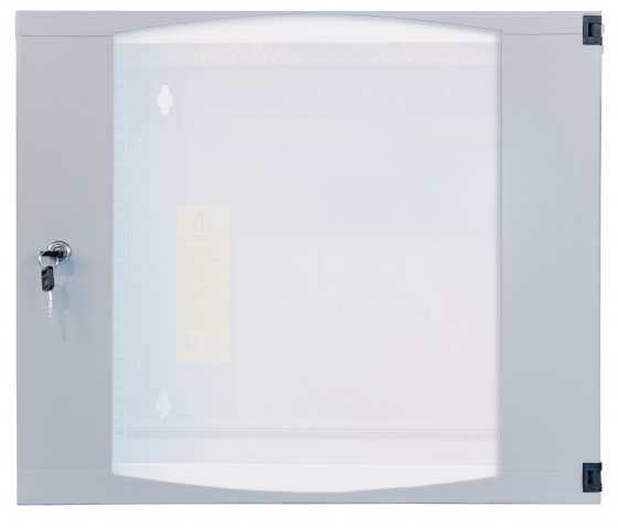 Armoire murale 19 pouces MHT128 avec porte en verre - hauteur 15U - double section - profondeur 450 mm - flatpack - gris