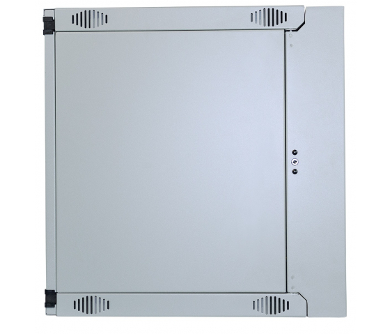Armoire murale 19 pouces MHT128 avec porte en verre - hauteur 15U - double section - profondeur 450 mm - flatpack - gris