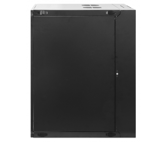 Armoire murale 19 pouces MHT129 avec porte en verre - hauteur 15U - double section - profondeur 600 mm - flatpack - noir