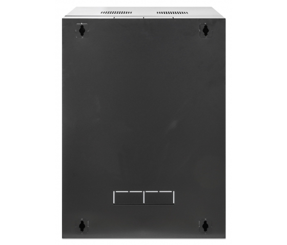 Armoire murale 19 pouces MHT129 avec porte en verre - hauteur 15U - double section - profondeur 600 mm - flatpack - noir