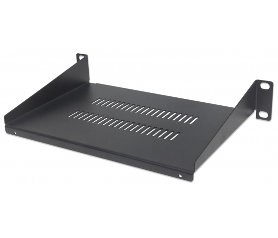 Étagère cantilever ventilée 1U 10 pouces - 150 mm de profondeur - capacité de charge jusqu'à 25 kg - noir