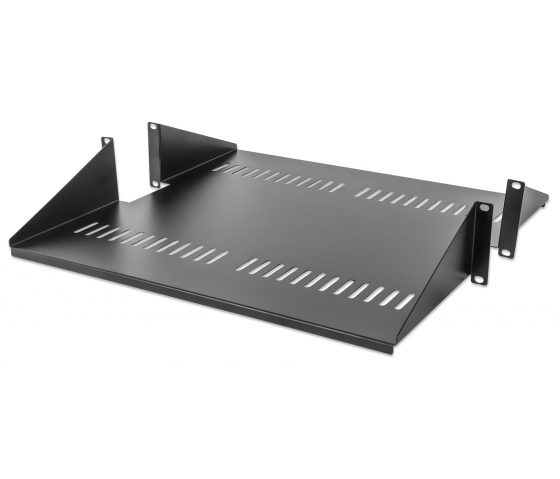 Etagère cantilever ventilée 2U double face 19 pouces - 450 mm de profondeur - capacité de charge jusqu'à 25 kg - noir