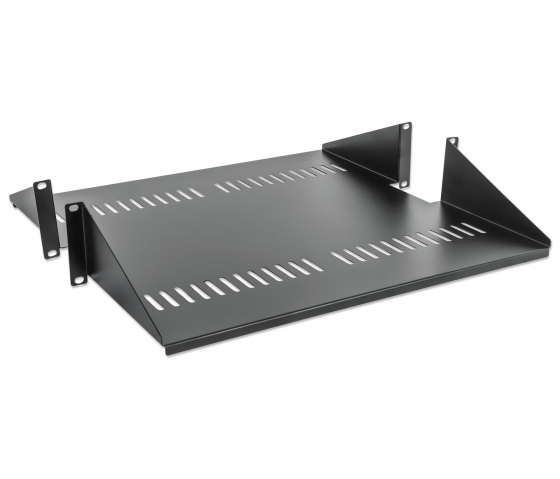 Etagère cantilever ventilée 2U double face 19 pouces - 450 mm de profondeur - capacité de charge jusqu'à 25 kg - noir
