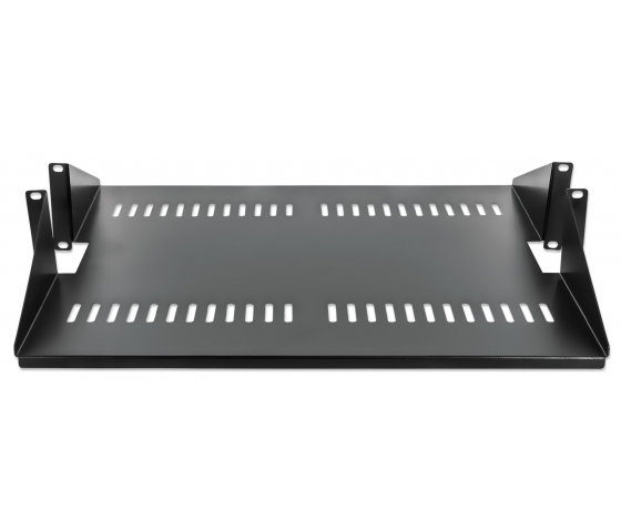 Etagère cantilever ventilée 2U double face 19 pouces - 450 mm de profondeur - capacité de charge jusqu'à 25 kg - noir
